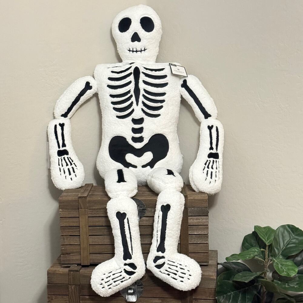 Oversized Plush Skeleton Pillow 5ft Storehouse Life Size XL Halloween Decor New